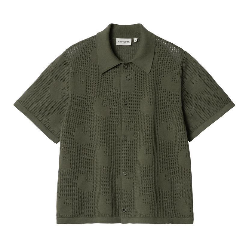 Skjorta Carhartt WIP Carhartt WIP Women's Short Sleeve Knitted Polo Shirt Grön | I034541_9