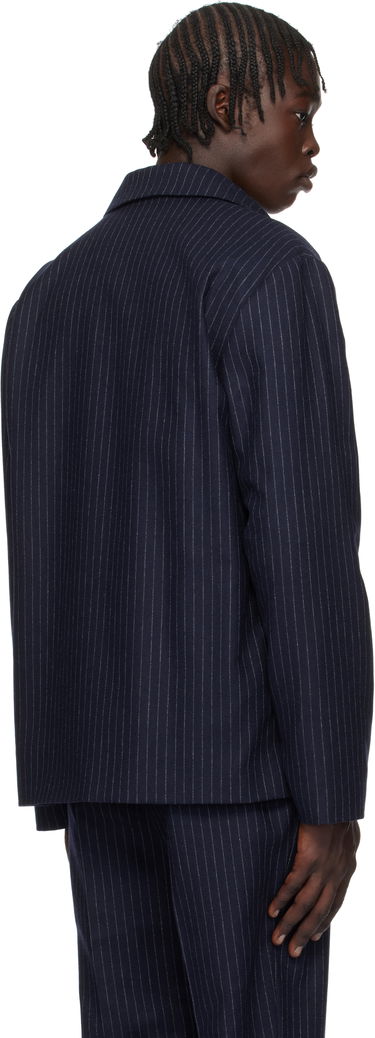 Bomberjacka A.P.C. Pinstripe Wool Jacket Mörkblå | WOARO-H03208, 2