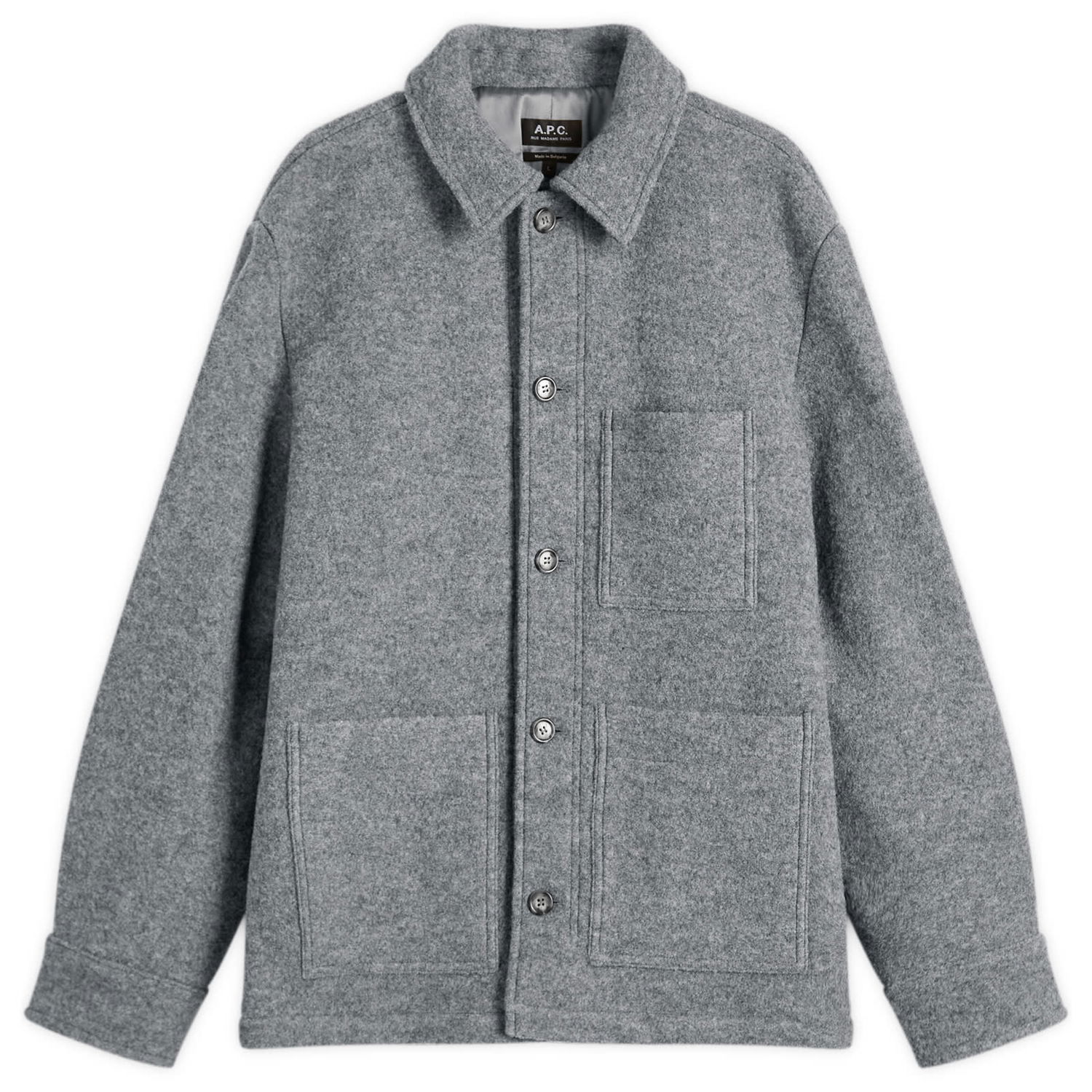 Jacka A.P.C. A.P.C. Emile Felted Wool Chore Jacket Grå | WVBEH-H32029-PLA, 1