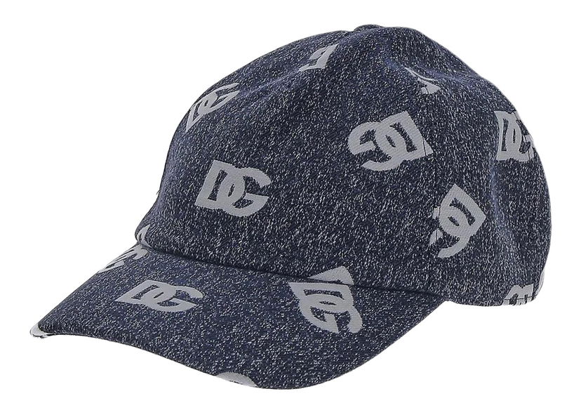 Keps Dolce & Gabbana DG Logo Jacquard Denim Baseball Cap Grey Mörkblå | GH706AFJFAPS8350