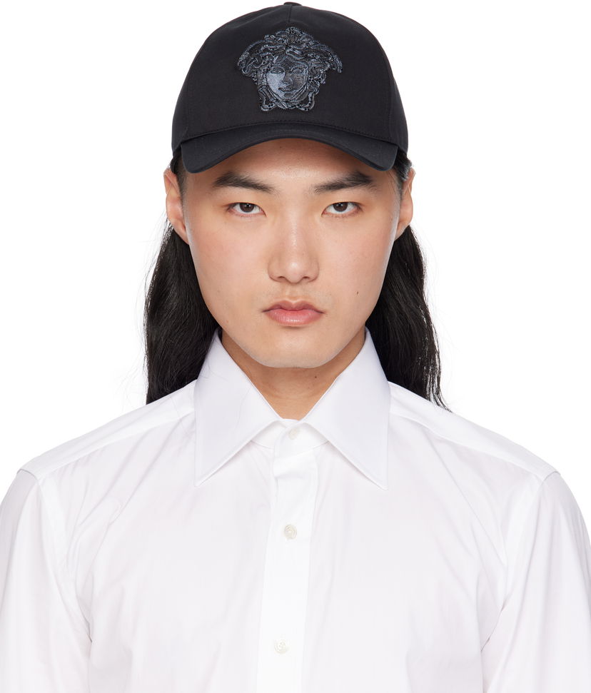Keps Versace Versace Embroidered Medusa Baseball Cap Svart | 1010746_1A13751