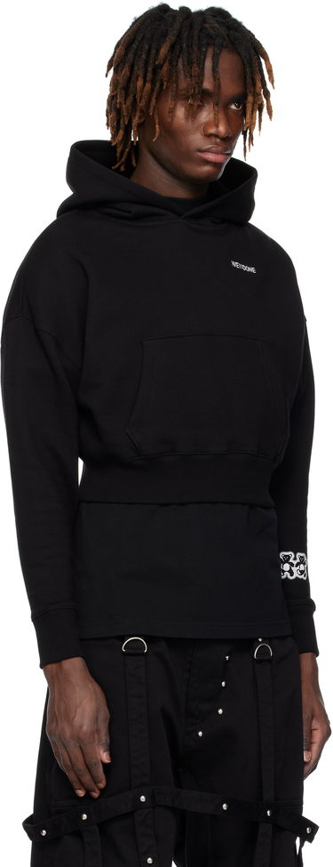 Sweatshirt We11done We11done Teddy Twins Sleeve Hoodie Svart | WD-TH0-25-841-U-BK, 1