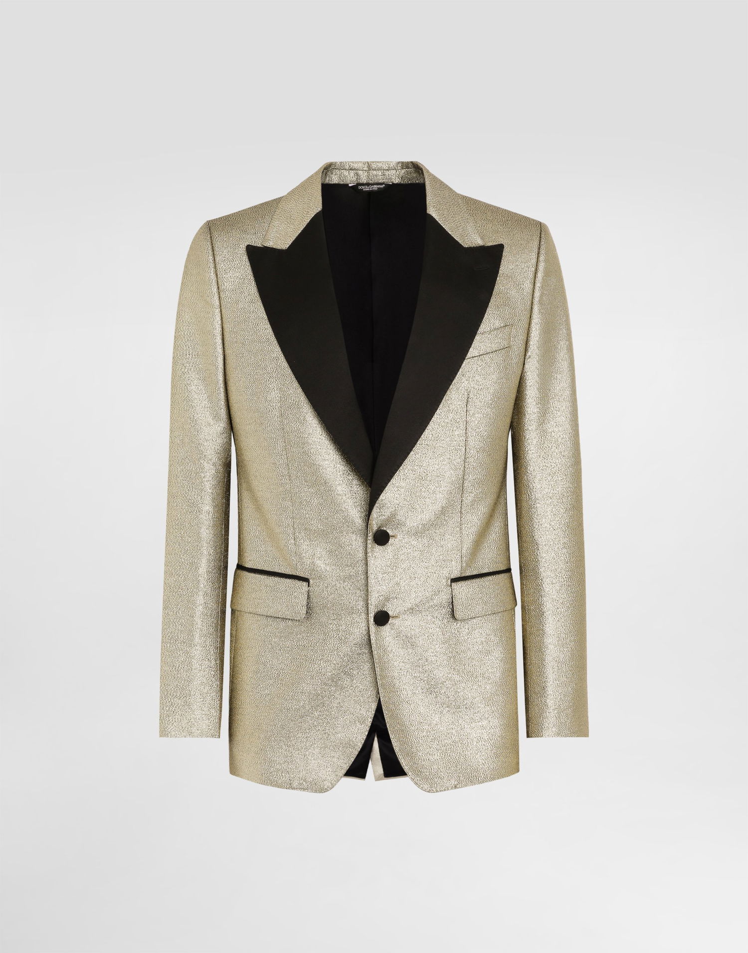 Skjorta Dolce & Gabbana Single-breasted Lamé Jacquard Tuxedo Jacket Beige | G2QU6TFJODVS0997, 0