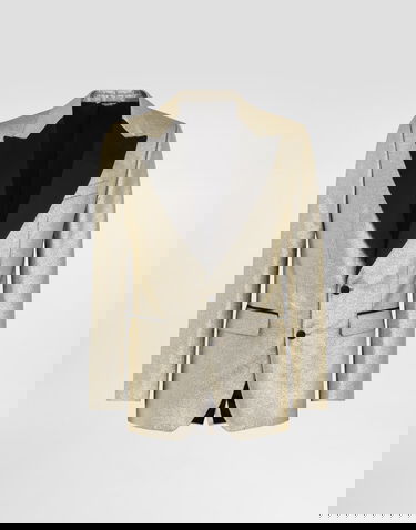 Skjorta Dolce & Gabbana Single-breasted Lamé Jacquard Tuxedo Jacket Beige | G2QU6TFJODVS0997, 0