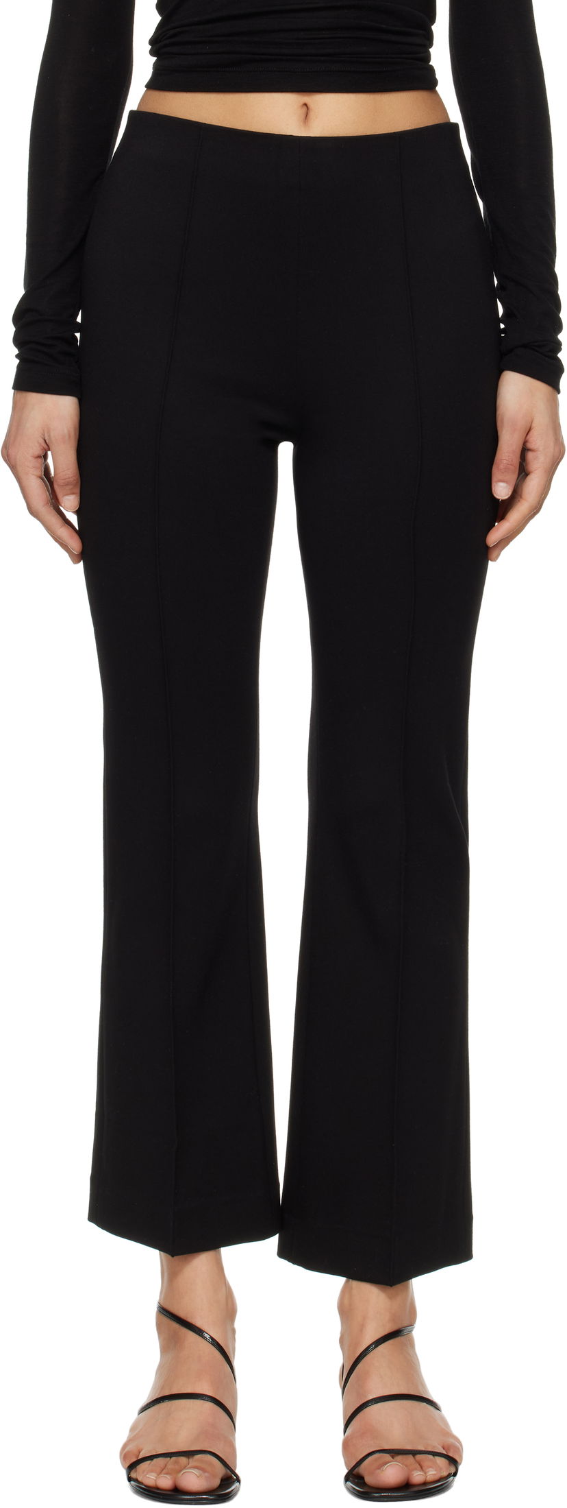 Byxor rag & bone Rag & Bone Irina Ponte Slim Fit Kick Flare Trousers Svart | WAC25S7003D803