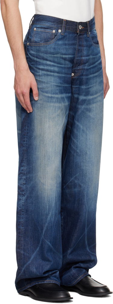 Jeans KENZO Kenzo Paris Turn Up Wide Fit Jeans Blå | FF65DP4216I7, 1