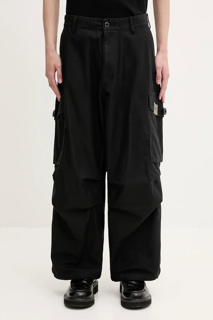Cargo byxor Neighborhood NEIGHBORHOOD Wide Cargo Pants Svart | 251SPNH.PTM06
