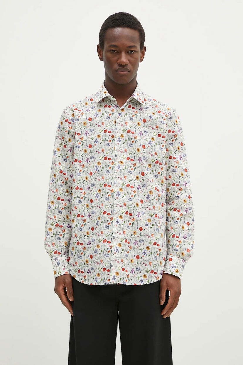 Skjorta Paul Smith Paul Smith Regular Fit Floral Print Shirt Vit | M1R.800P.P02562