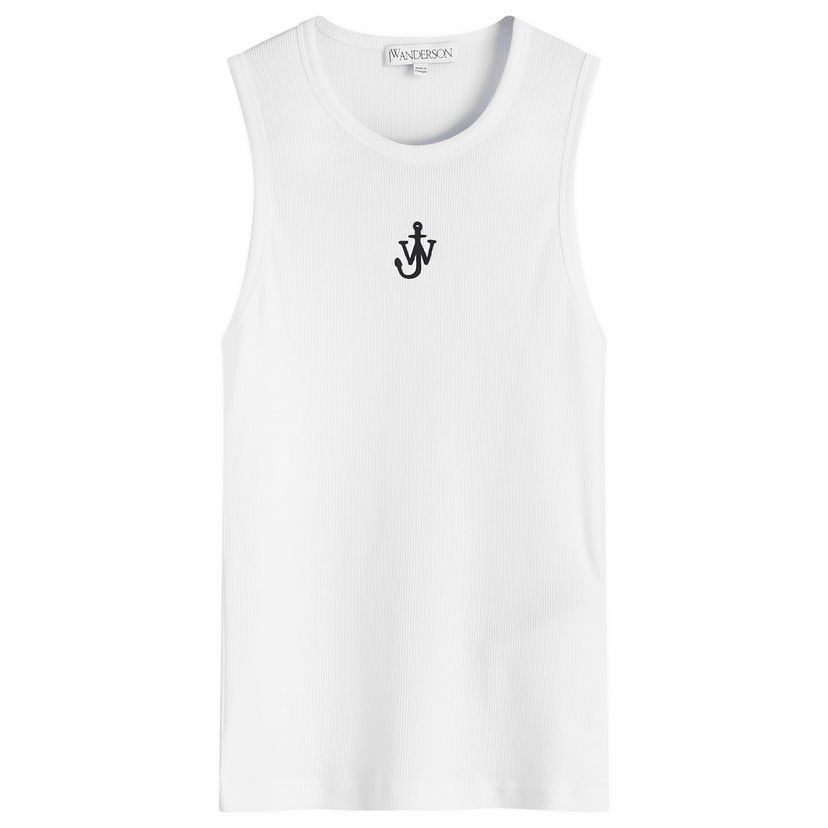 Linne JW Anderson Anchor Embroidery Slim-Fit Vest Vit | JO0248-PG1717-001