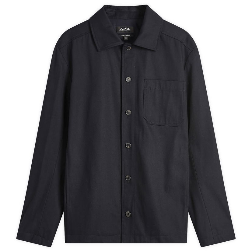 Jacka A.P.C. Jeffray Wool Gabardine Shirt Jacket Mörkblå | COFCO-H02991-IAJ