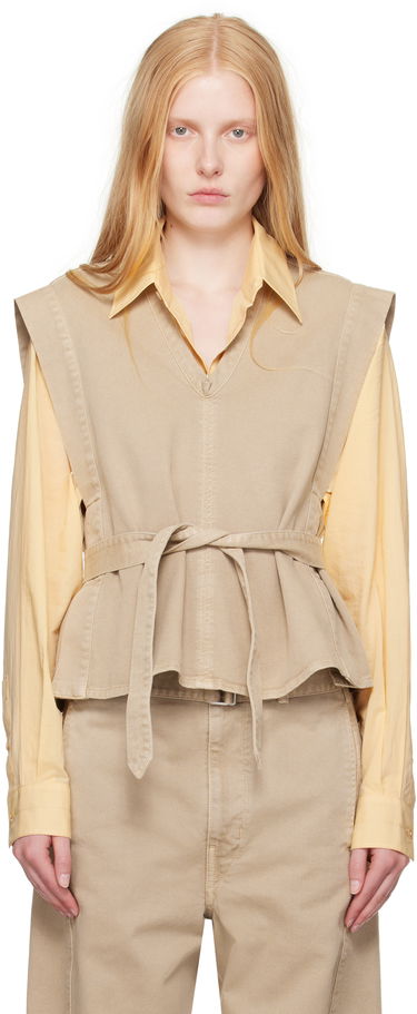 Väst LEMAIRE Lemaire Chasuble Denim Peplum Vest Beige | TO1227 LD1043, 0