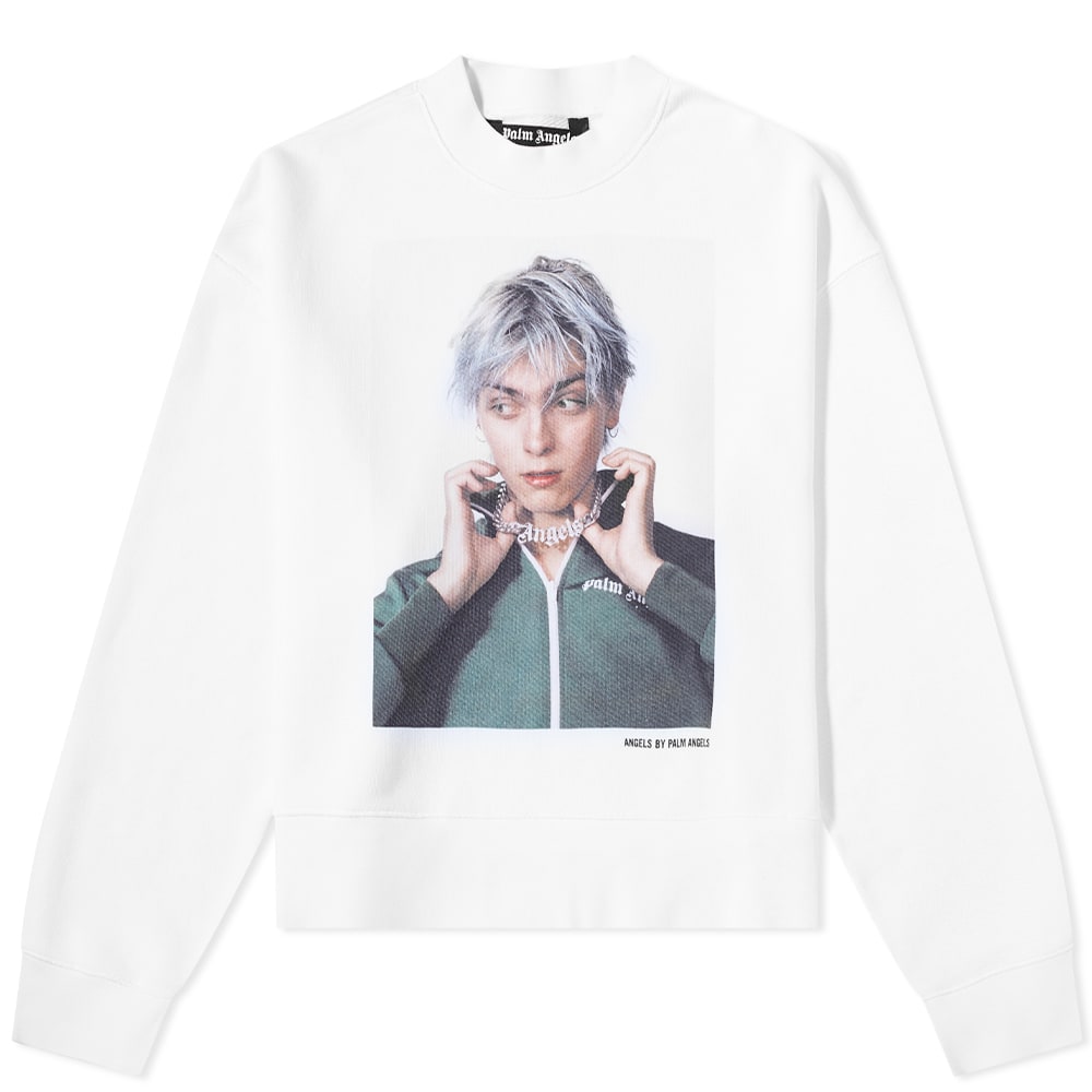 Sweater Palm Angels x David Sims Oversized Print Crewneck Vit | PMBA026F22FLE0060155, 0