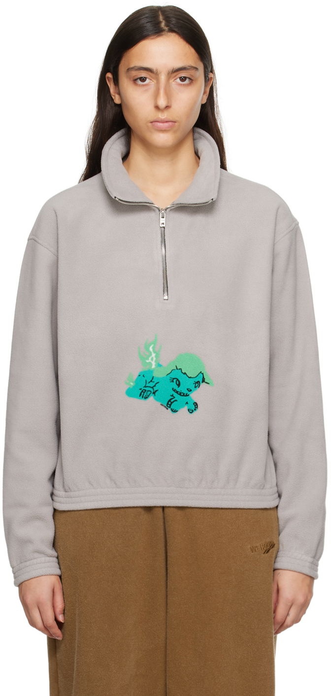 Sweatshirt We11done We11done Pony Fleece Pullover Grå | WD-TS3-23-893-U-GY