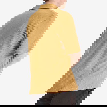 Skjorta Universal Works Universal Works Checkerboard Button Through Polo Shirt, Size Large Gul | 32415-SND, 3