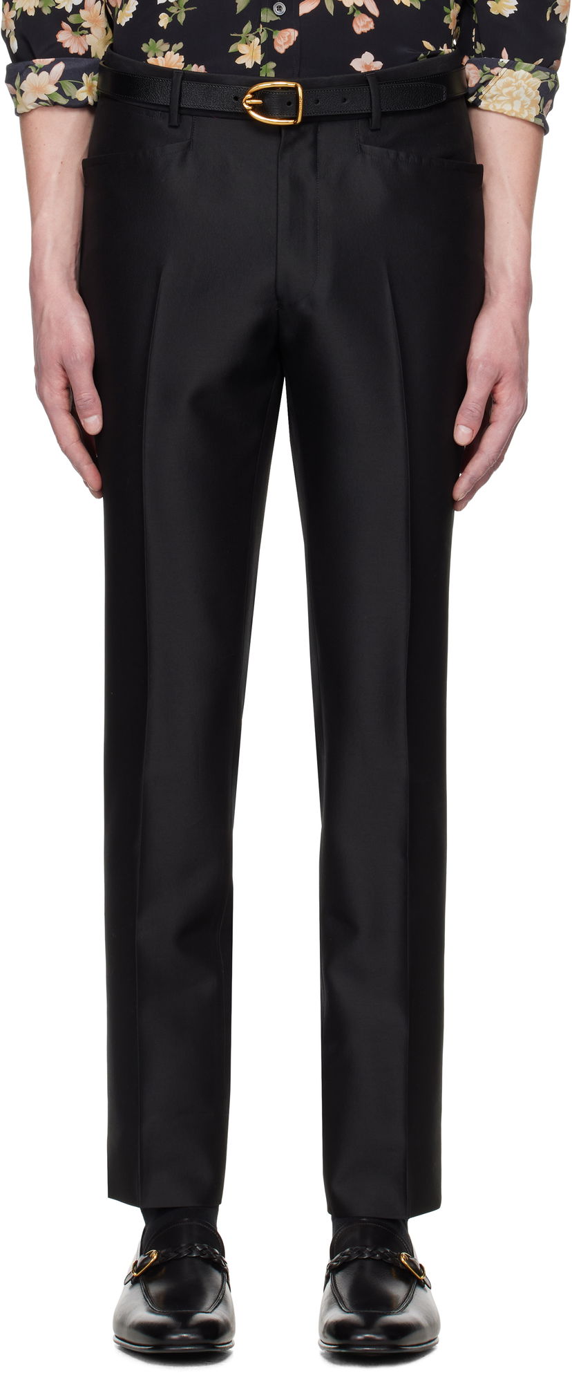 Byxor Tom Ford Tom Ford Atticus Western Pocket Wool Silk Faille Trousers Svart | PLPW01-WSS17