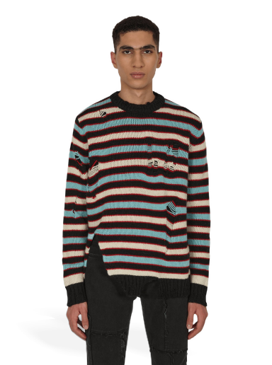 Sweater Charles Jeffrey Loverboy Mega Shred Stripe Sweater Svart | CJLAW22MSSJ MULCOL