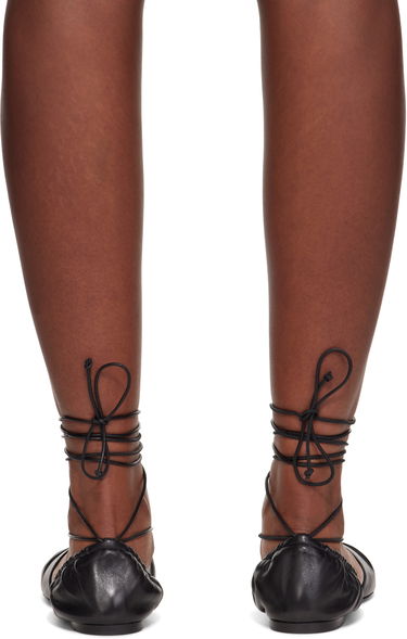 Sneakers och skor LANVIN Lanvin Mesure Lace-Up Leather Ballerina Flats Svart | FW-SAMS0W-NAPA-E25, 1