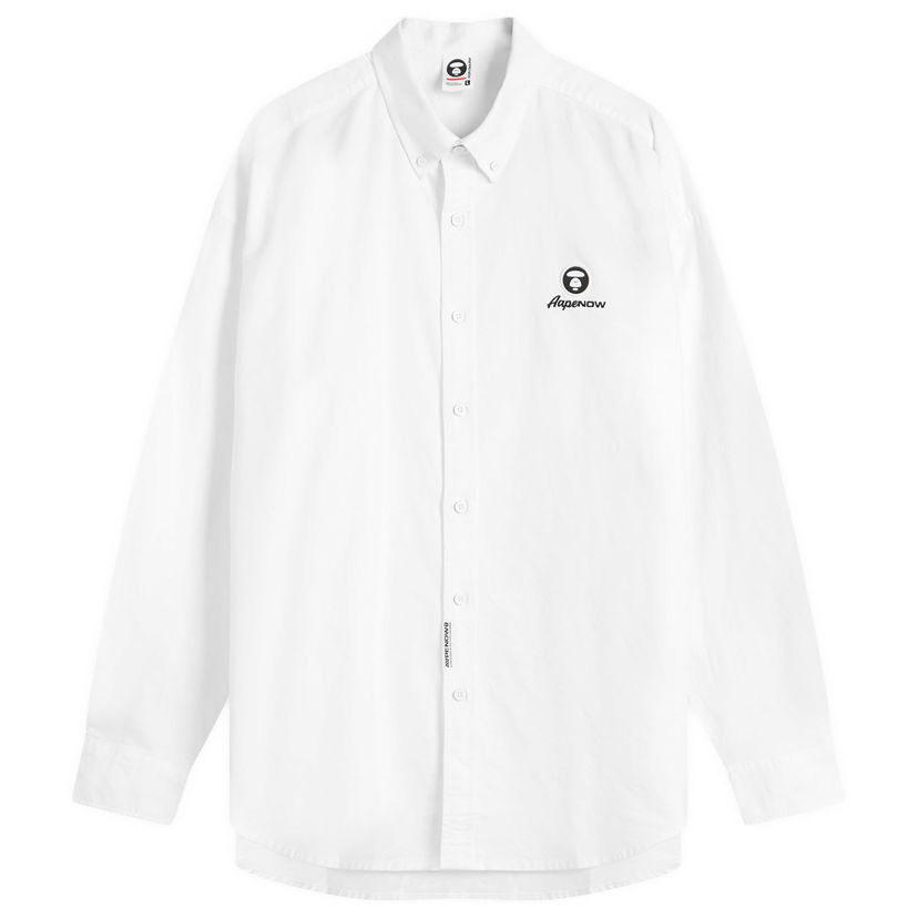 Skjorta AAPE by A Bathing Ape AAPE Now Solid Oxford Shirt, Size Large Vit | AAPSTM8512XX-WHT