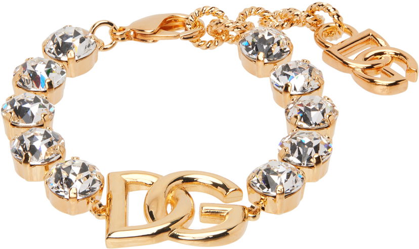 Armband Dolce & Gabbana Gold Crystal Logo Bracelet Metallisk | WBO4S4 W1111
