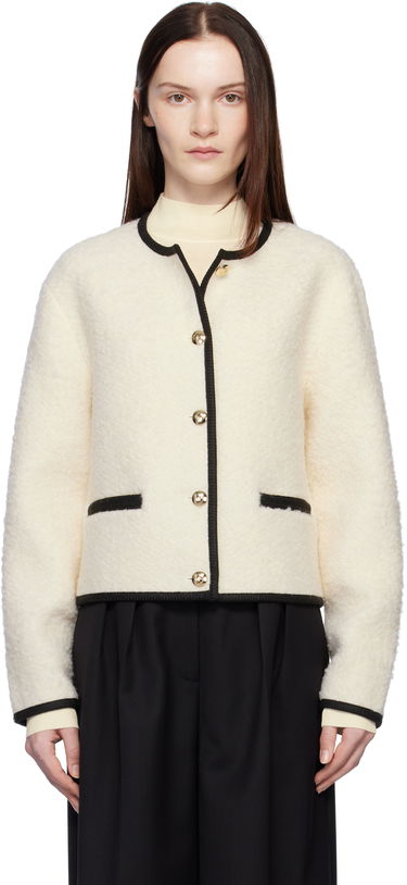 Jacka Anine Bing Boucle Buttoned Jacket Vit | A-01-10223-IVY26, 0