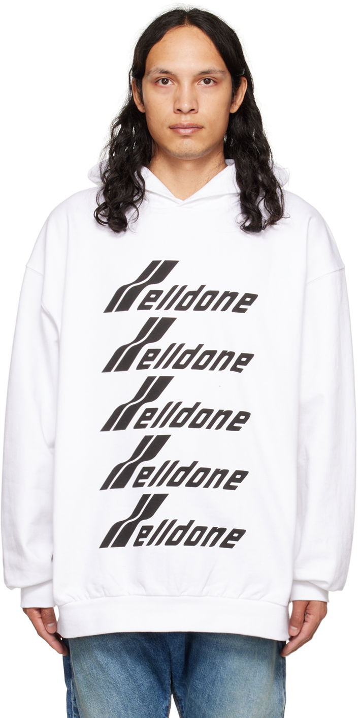 Sweatshirt We11done We11done Print Hoodie Vit | WD-TH3-22-729-U-WH