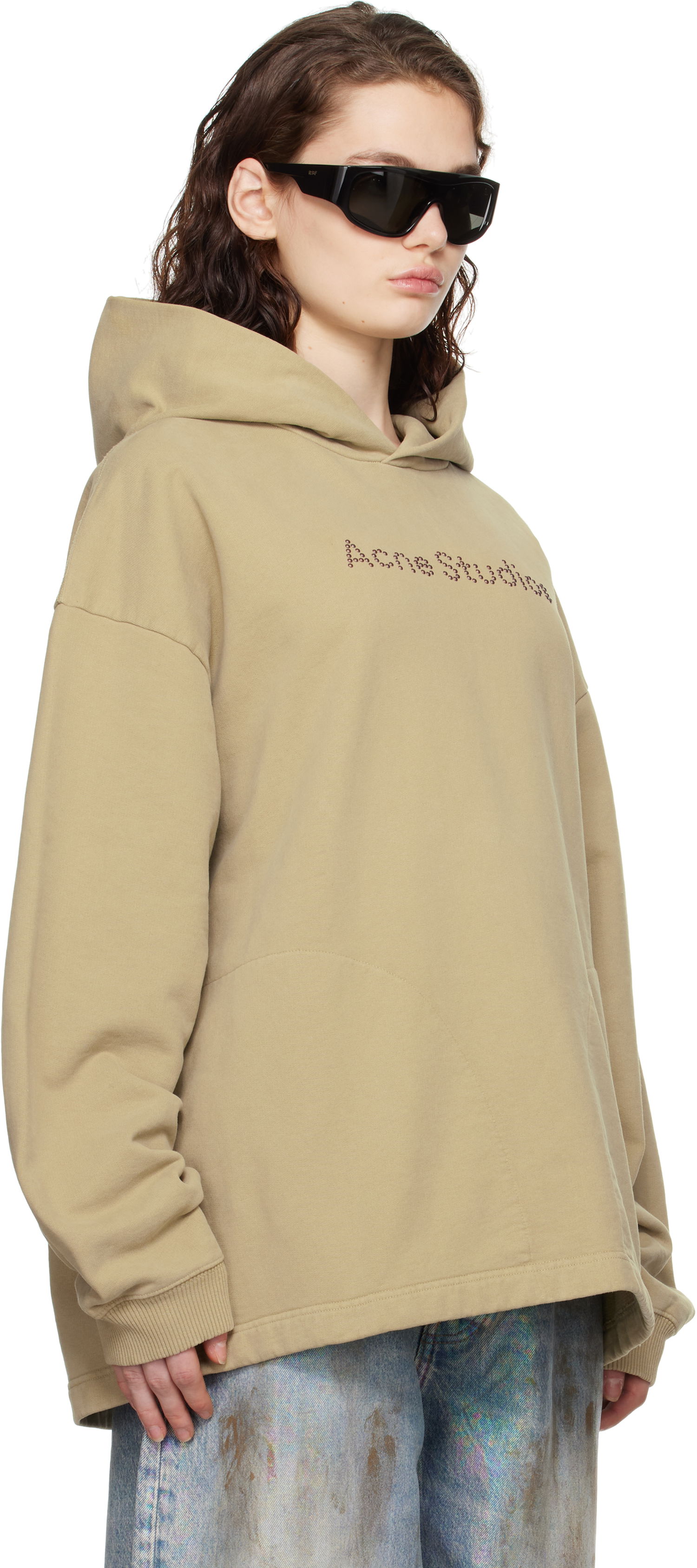 Sweatshirt Acne Studios Acne Studios Logo Hoodie Beige | CI0192-, 1