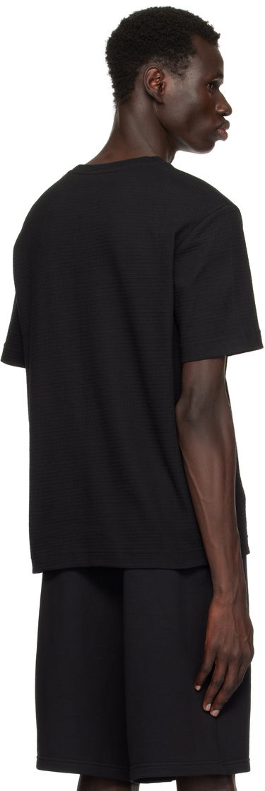 T-shirt BOSS Hugo Waffle-Structured Logo Embroidered T-Shirt Svart | 50532011, 2