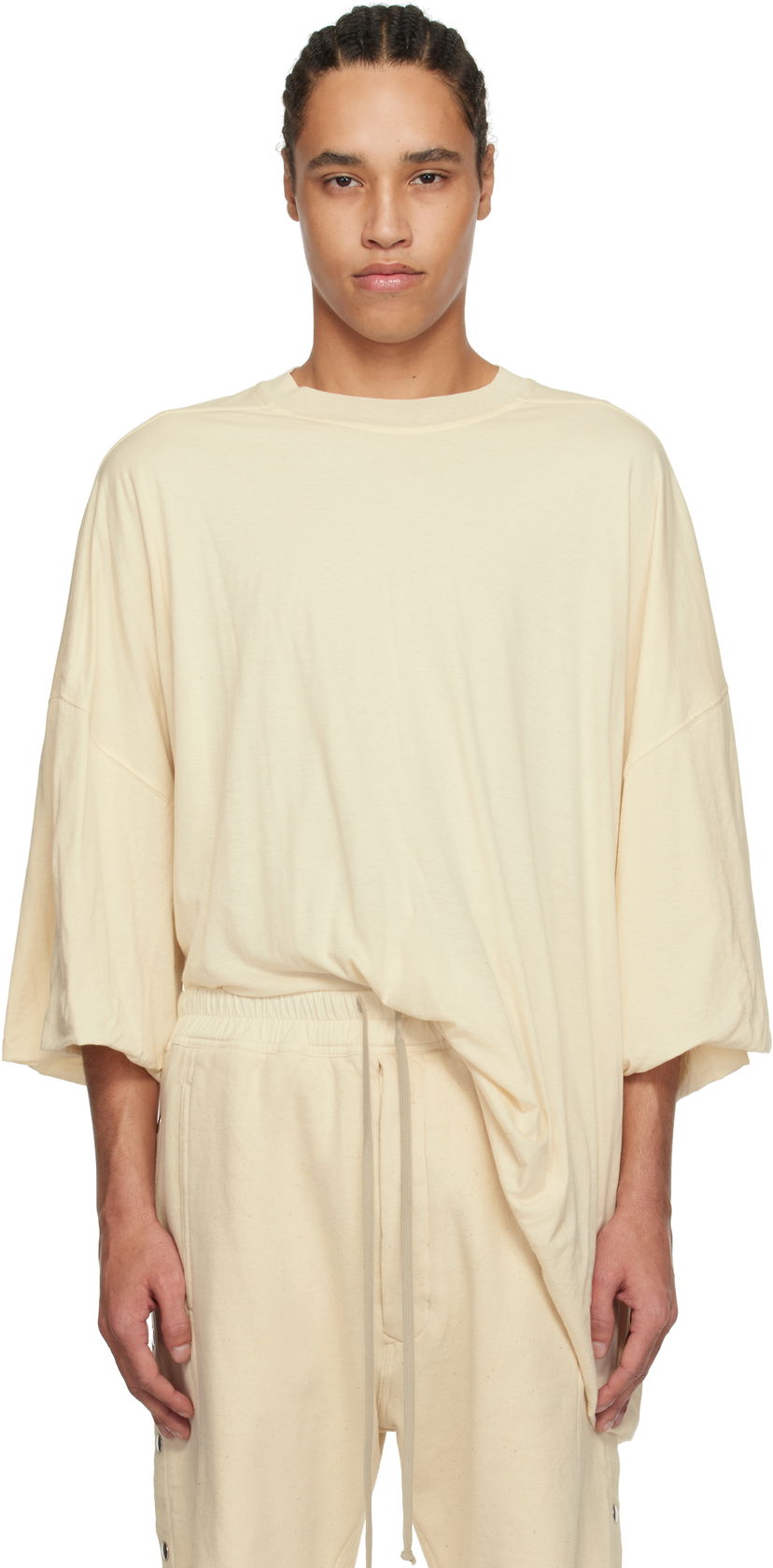 T-shirt Rick Owens Rick Owens DRKSHDW Hollywood Tommy T-Shirt Beige | DU01E3259 BHNDB