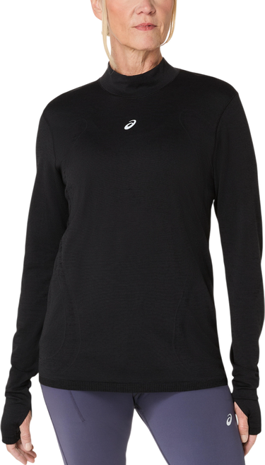 T-shirts och linne Asics Road Winter Seamless Long Sleeve Mock Neck Top with Thumbholes Svart | 2012d277-001, 0