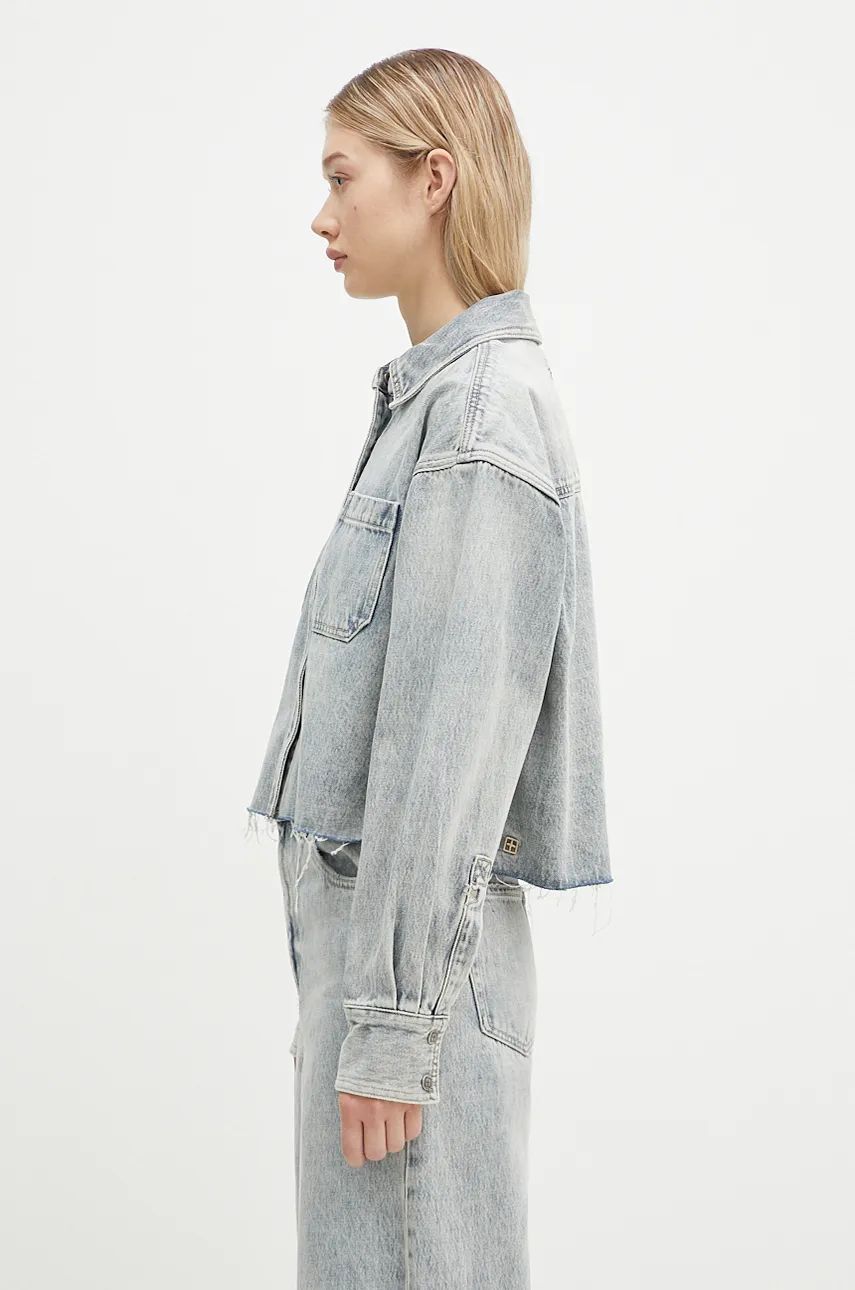 Skjorta Ksubi Cutaway Longsleeve Shirt Worn Oversize Blå | WPF24SH001, 1