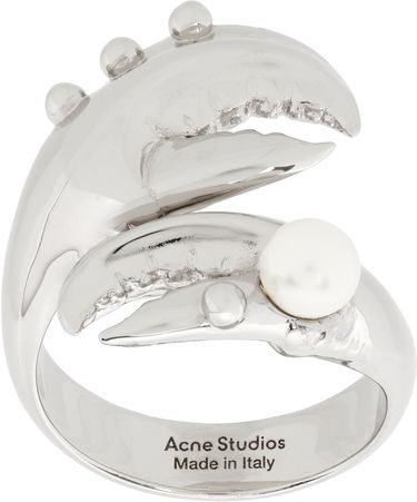 Ringa Acne Studios Acne Studios Claws Pearl Ring Metallisk | C50452-, 0