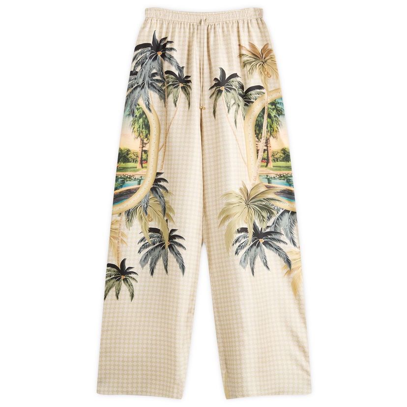 Byxor AMIRI AMIRI Paradise Printed Wide-Leg Pants, Size Large Beige | AWPACA1021-900