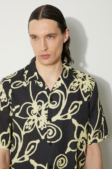 Skjorta Samsoe Samsoe Samsoe Samsoe Regular Fit Floral Print Linen Shirt Svart | M23200085, 4