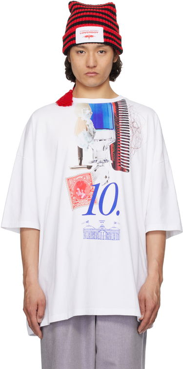 T-shirt Charles Jeffrey Loverboy Charles Jeffrey LOVERBOY Oversized '10' Year Graphic T-Shirt Vit | 54100601, 0