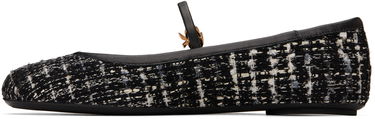 Sneakers och skor Gianvito Rossi Carla Tweed Ballerina Flats Svart | G22223-05GOM-BCP, 2
