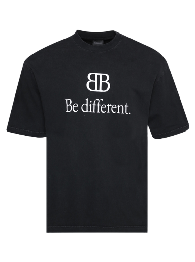 T-shirt Balenciaga Medium Fit T-Shirt Be Different Svart | 612966 TNVU9 1070