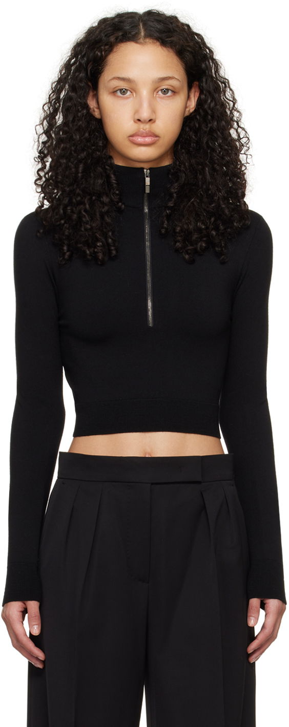 Sweater Max Mara Max Mara Cropped Turtleneck Top Svart | 2411361211600