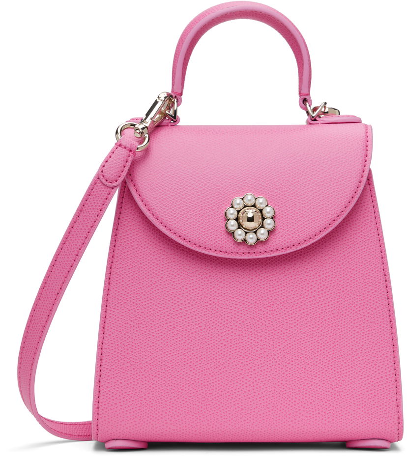 Handväska Simone Rocha Simone Rocha Mini Valentine Pearl-Embellished Crossbody Bag Rosa | BAG172 0787
