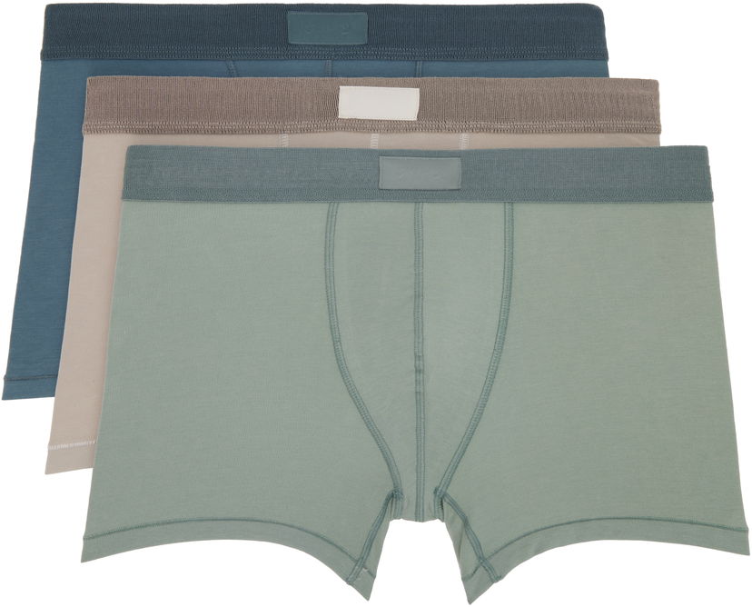Boxare SKIMS SKIMS Cotton Boxer Briefs - Three-Pack Grön | BO-BBR-5634M-STONE MULTI