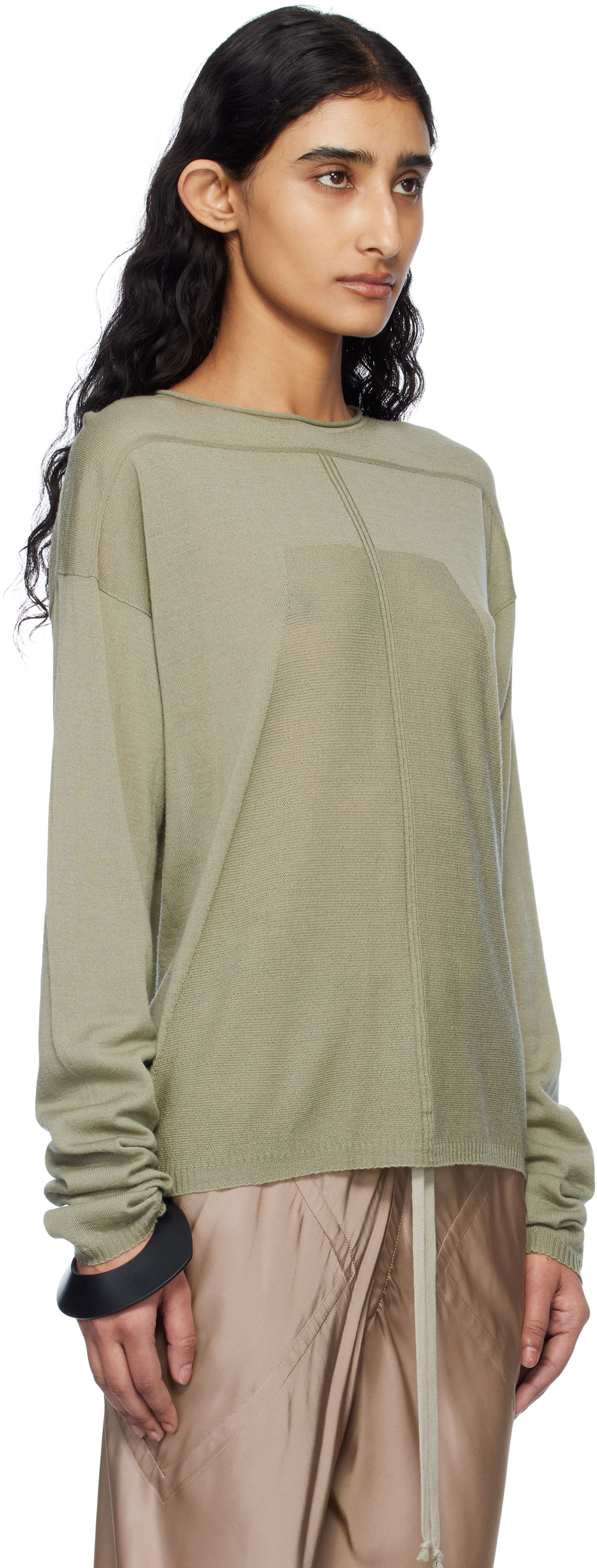 Sweater Rick Owens Rick Owens Hollywood Pull Sweater Grön | RP01E7612 ML, 1