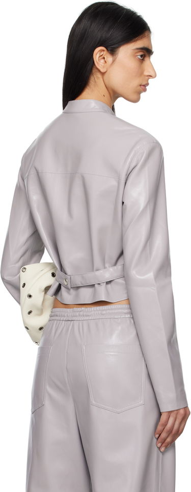 Jacka Nanushka Nanushka Aletta Cropped Faux-Leather Jacket Grå | NW25RSJK05792, 2