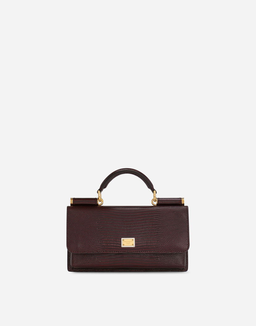 Handväska Dolce & Gabbana Iguana-print Mini Leather Bag Brun | BI3280A109580342