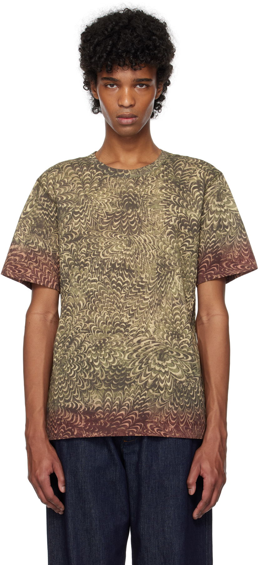 T-shirt Dries Van Noten Dries Van Noten Printed Cotton T-Shirt Grön | 251-021145-1609