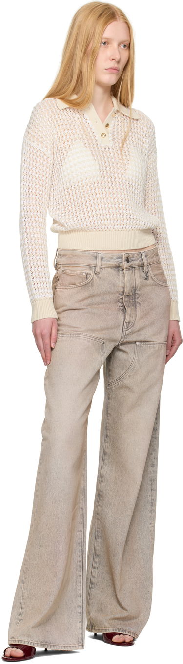 Polotröja AMIRI AMIRI Open Back Crochet Polo Beige | AWKNPO1026, 3