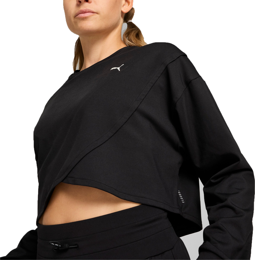 Sweatshirt Puma CLOUDSPUN Crossover Crew Short Sleeve Top Svart | 525879-01