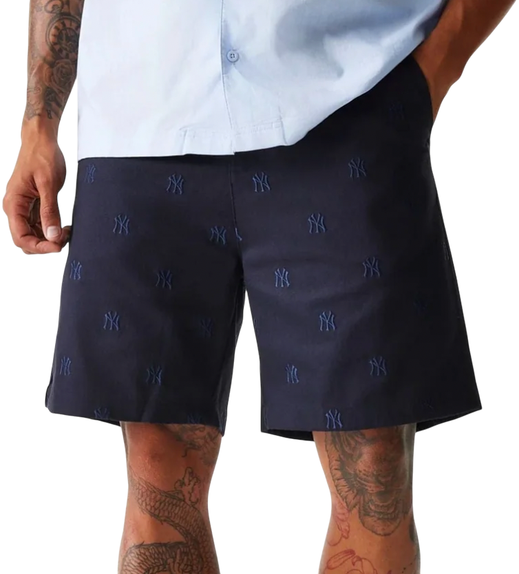 Shorts New Era New Era MLB New York Yankees Monogram Shorts Mörkblå | 60667820-60667820, 0