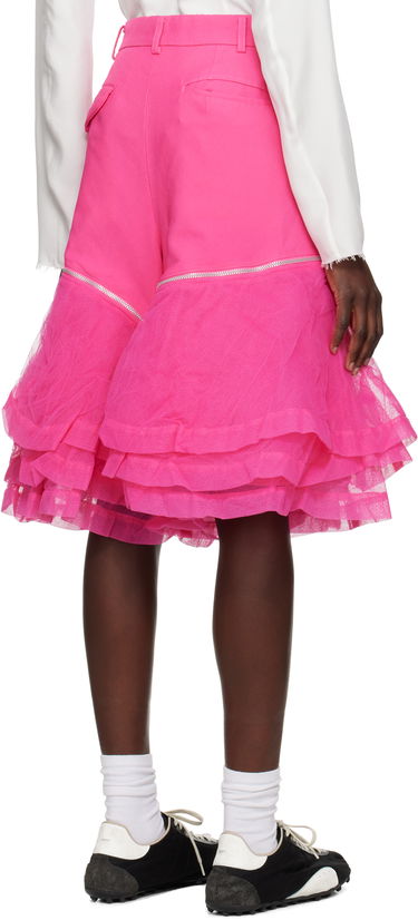 Shorts Comme des Garçons Comme des Garçons Homme Plus Gabardine and Nylon Tulle Shorts Rosa | PO-P010-051, 2
