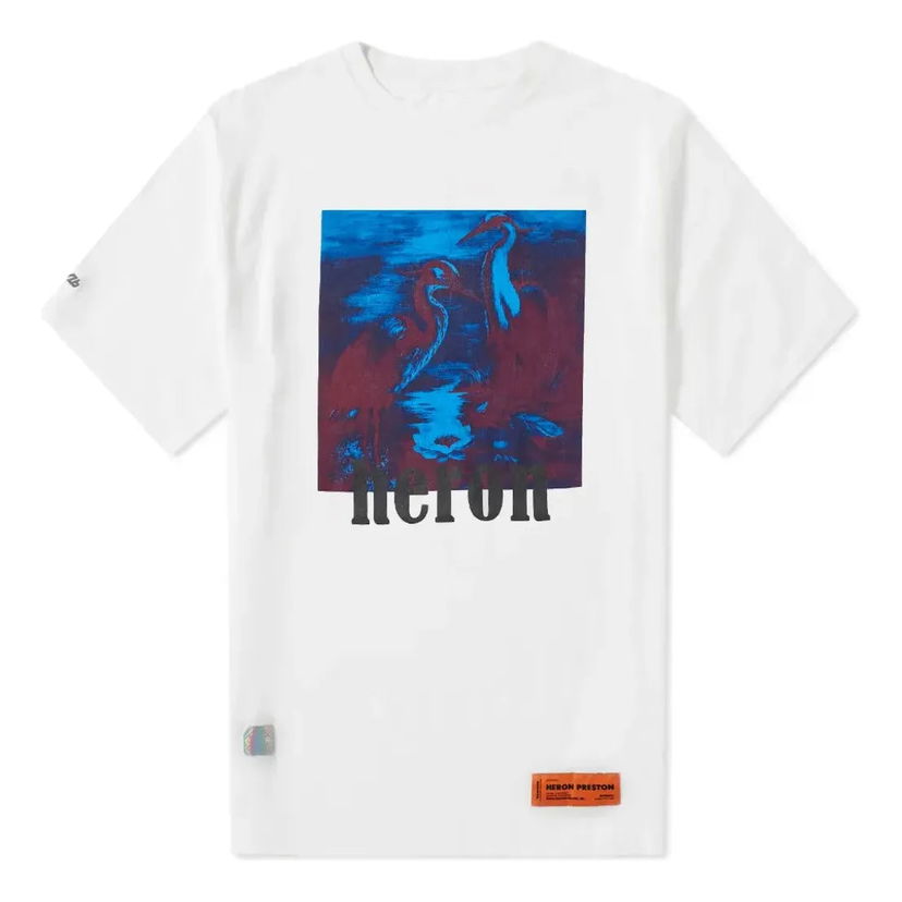 T-shirt HERON PRESTON Heron Preston Heron Graphic Print T-Shirt Vit | HMAA001S196320380188