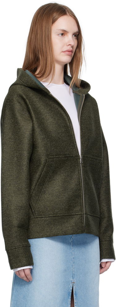 Sweatshirt A.P.C. A.P.C. Alvin Wool Zip-Up Hoodie Grön | PSAFU-M27993, 1