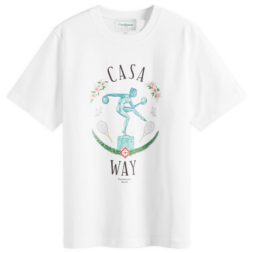 T-shirt Casablanca Casa Way Statue Vit | U-MPF24-JTS-001